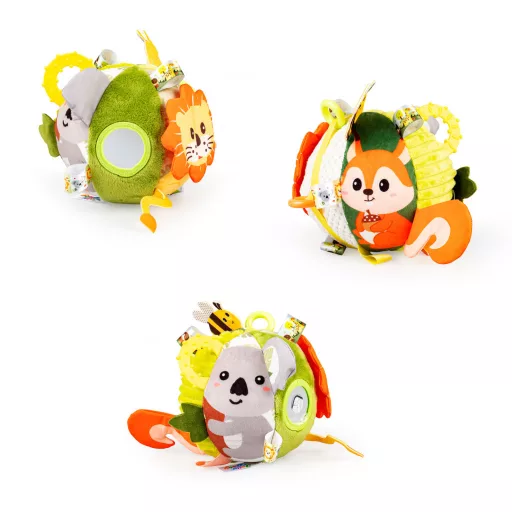 Jollybaby Deluxe puha labda rágókával - Soft Jungle