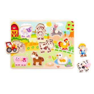 Tooky Toys Fa Puzzle Farm 10db-os - Állatos Tooky Toys Fa Puzzle Farm 10db-os - Állatos