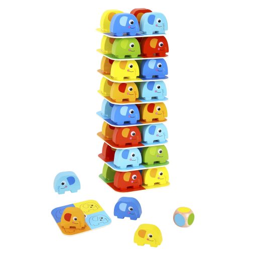 Tooky Toy Egymásra rakható színes elefántok (46 db-os)