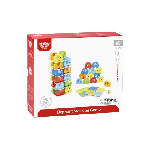 Tooky Toy Egymásra rakható színes elefántok (46 db-os)