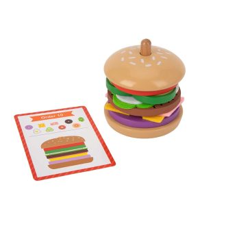 Tooky Toy Hamburger készítő fa játék szett
