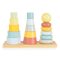 Tooky Toy Piramis toronyépítő montessori fa játék 17db-os 
