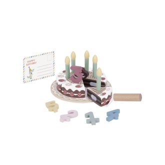   Tooky Toys Fa játék Szülinapi Torta szett - Pasztell színű