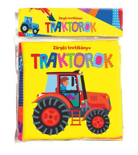 Napraforgó Zörgős textilkönyv - Traktorok