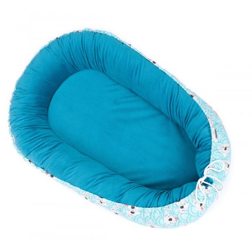MTT Prémium Velvet babafészek - Kék alapon fehér koalák - kék háttal