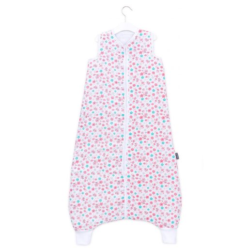 MTT Muszlin tipegő hálózsák (98-116) - Fehér alapon rózsaszín és kék virágok