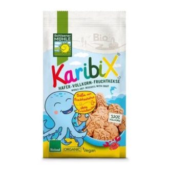   Bohlsener Mühle Bio Karibix Teljes kiőrlésű gyümölcsös zab keksz 125g