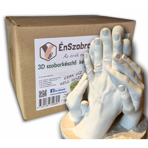 5-6 tagú családi kézfogós kézszobor készítő készlet - DOBOZOS
