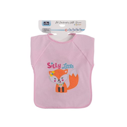 Baby Care hímzett hosszú ujjú pamut előke - Girl