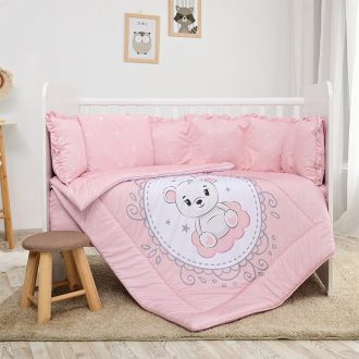 Lorelli Lilly ágynemű garnitúra 60x120 - Little Bear Pink Lorelli Lilly ágynemű garnitúra 60x120 - Little Bear Pink