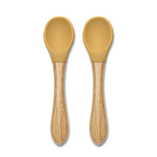 Lorelli Szilikon kanalak bambusz nyéllel, 2 db - yellow