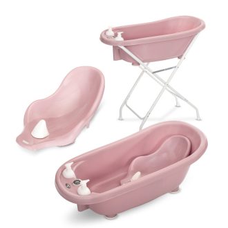   Lorelli kád leeresztő dugóval, babatartóval 88 cm - Nordic Pink