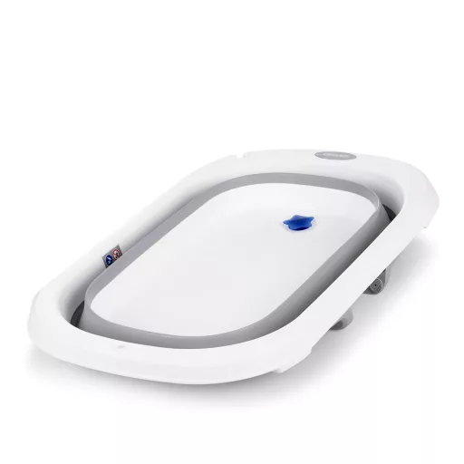 Chipolino Isla összecsukható kád hálós babatartóval 81 cm - Grey