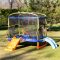 Chipolino Playground Trambulin 200 cm csúszdával, létrával - blue