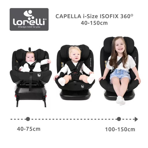 Lorelli Capella autósülés ISOFIX 40-150cm - Black