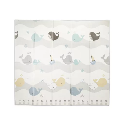 Lorelli Összehajtható 2 oldalas thermo játszószőnyeg 180x200cm - Grey Waves & stars