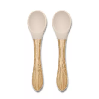 Lorelli szilikon kanalak bambusz nyéllel 2 db - Beige