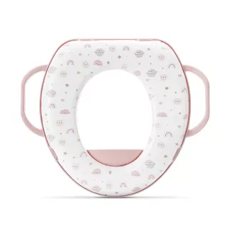   Lorelli párnázott WC szűkítő fogantyúval - Planets Pink