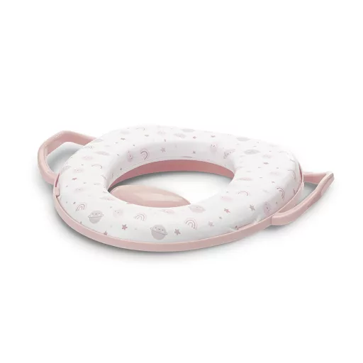 Lorelli párnázott WC szűkítő fogantyúval - Planets Pink