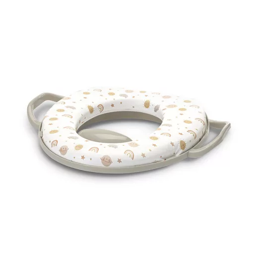 Lorelli párnázott WC szűkítő fogantyúval - Planets Beige