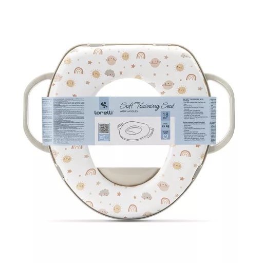 Lorelli párnázott WC szűkítő fogantyúval - Planets Beige