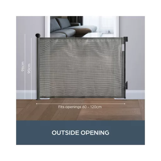 Dreambaby Glide 'n' hide xtra biztonsági ajtórács 140 cm-ig - szürke