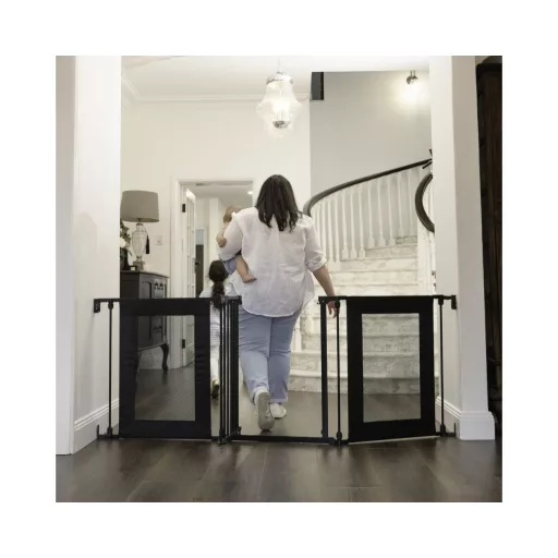 Dreambaby Endeavour 3 biztonsági ajtórács 195 cm-ig - fekete háló és fém részletek