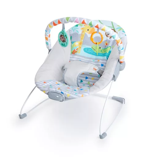 Bright Starts Rezgő pihenőszék, Safari Fun™, 0 hó+, 9 kg-ig