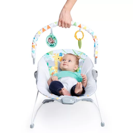 Bright Starts Rezgő pihenőszék, Safari Fun™, 0 hó+, 9 kg-ig