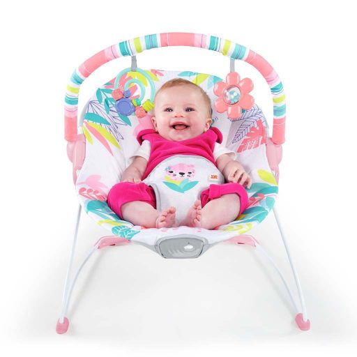 Bright Starts Rezgő pihenőszék, Flamingo Vibes™, 0 hó+, 9 kg-ig