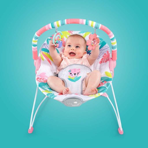 Bright Starts Rezgő pihenőszék, Flamingo Vibes™, 0 hó+, 9 kg-ig