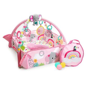   Bright Starts Játszószőnyeg, 5in1 PiP Your Way Ball Play™, Rainbow Tropics™, 0 hó+