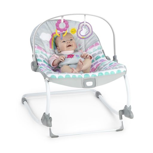 Bright Starts Rezgő hintaszék, Rosy Rainbow™, 0 hó+ 18 kg-ig
