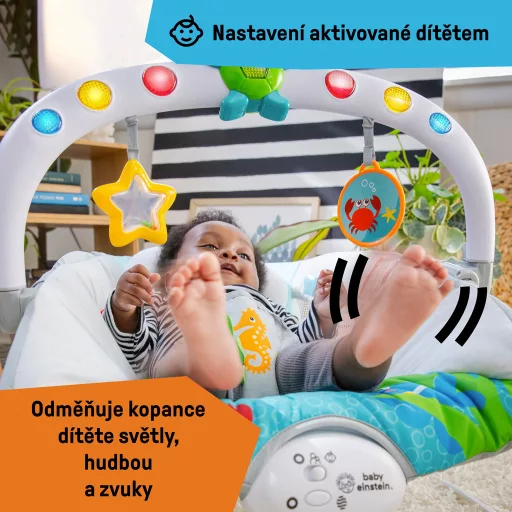 Baby Einstein Zenélő rezgő pihenőszék fényekkel Kick to It Neptune 9 kg-ig