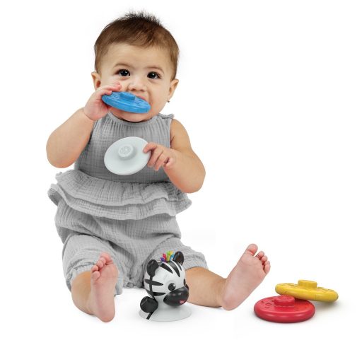 Baby Einstein Rágóka építőjáték, zebra Stack & Wobble Zen™, 3 hó+