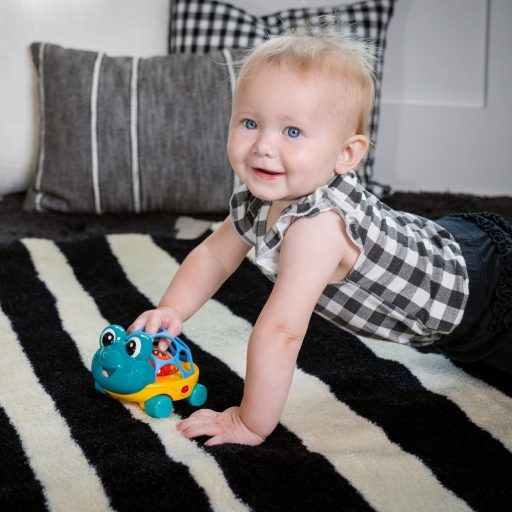Oball Autó és csörgő, 2in1 Curious Car, teknős, Neptune™, 3 hó+