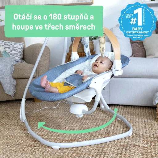 INGENUITY Hintázó zenélő 0m+, 9 kg-ig - Chambray 