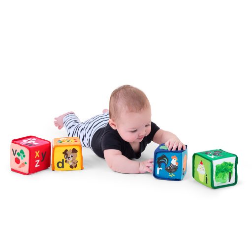 Baby Einstein Textil játék kockák ábécé Alpha Stacks™ 4db, 3hó+