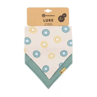   Petite&Mars Nyálkendő Luke 2 db Beige Kiwis&Misty 3hó+ - Green