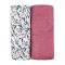 Petite&Mars Bambusz muszlin 2db-os pelenka szett Misty Pink Meadow 120 x 120 cm