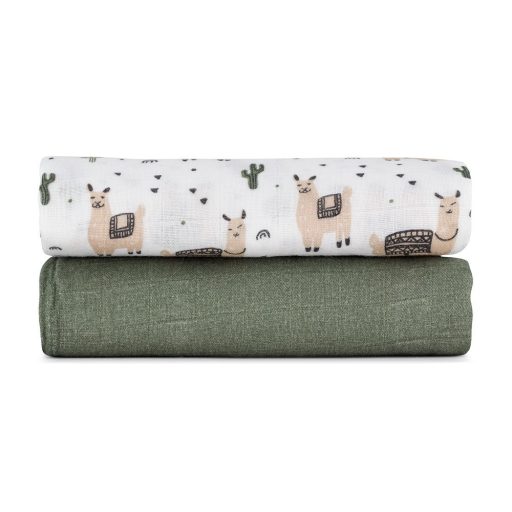 Petite&Mars Bambusz muszlin 2db-os pelenka szett Misty Llama Vibes 120 x 120 cm