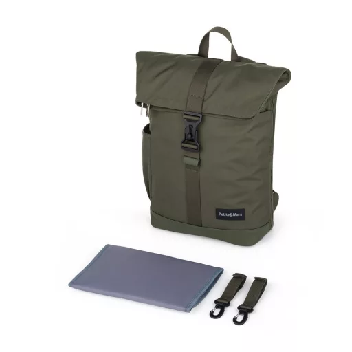 Petite&Mars Pelenkázó hátizsák babakocsira Jackob - Military Green