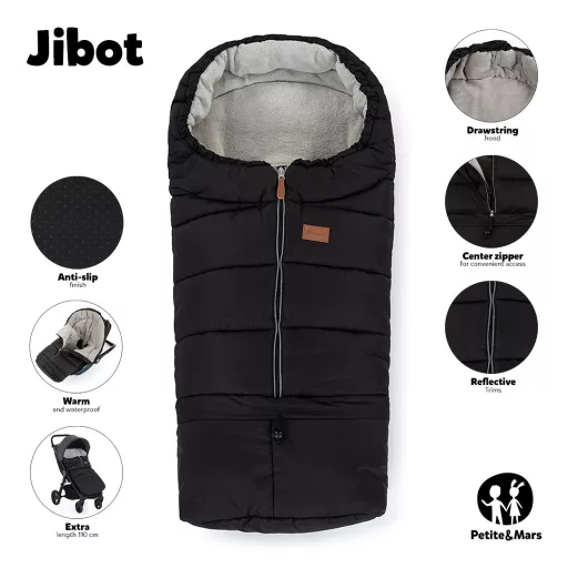 Petite&Mars Állítható bundazsák 3in1 Jibot - Black