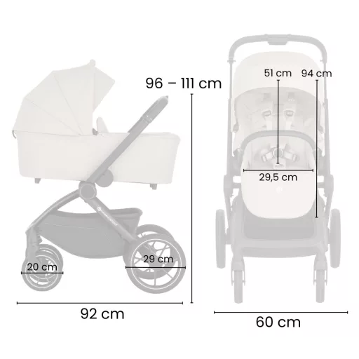 Petite&Mars Kombinált babakocsi SCOUT 2in1 - Cappuccino Cream