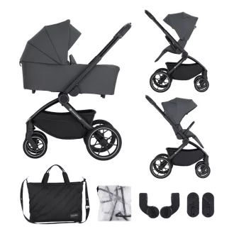   Petite&Mars Kombinált babakocsi SCOUT 2in1 - Anthracite Moon