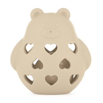   Petite&Mars Szilikon játék csörgővel Bear Basil Desert Sand 0m+