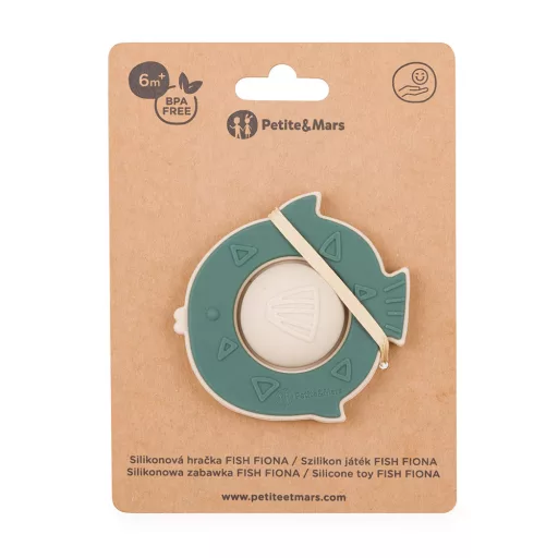 Petite&Mars Szilikon játék Fish Fiona Misty Green 6hó+