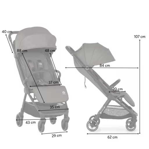 Petite&Mars Sport babakocsi Zip Creamy Cocoa