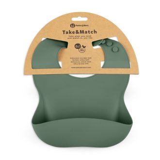 Petite&Mars Szilikon előke, Take&Match, 6 hó+, Misty Green Petite&Mars Szilikon előke, Take&Match, 6 hó+, Misty Green
