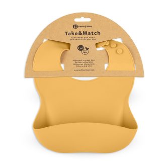   Petite&Mars Szilikon előke, Take&Match, 6 hó+, Intense Ochre